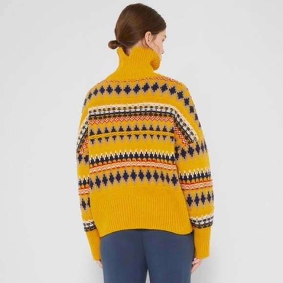 Rag & Bone Willow Fair Isle Wool Turtleneck Sweater in Yellow Size XS - Picture 6 of 16